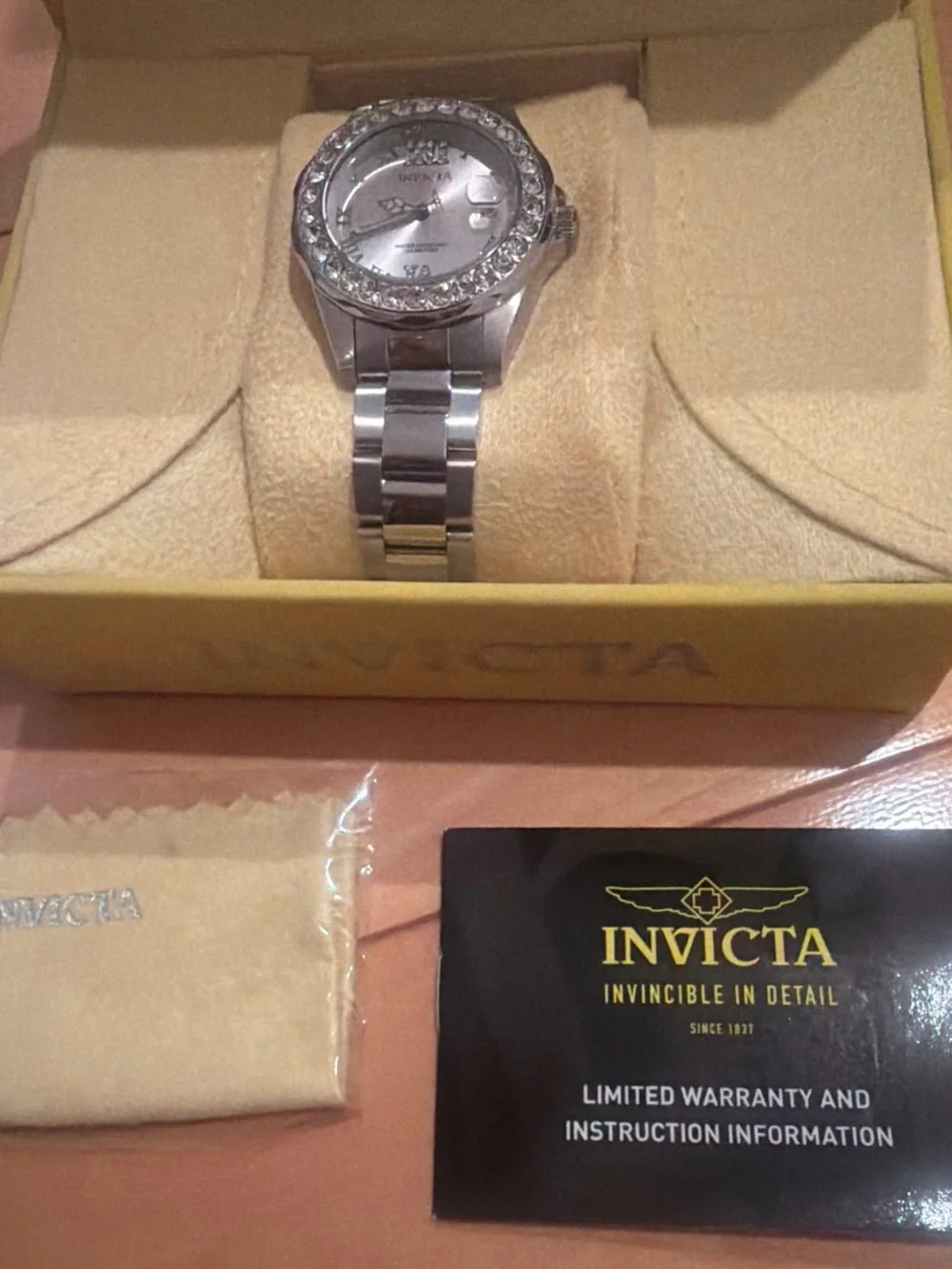 Invicta Silver-Tone Stainless Steel Watch with diamonds - Silver